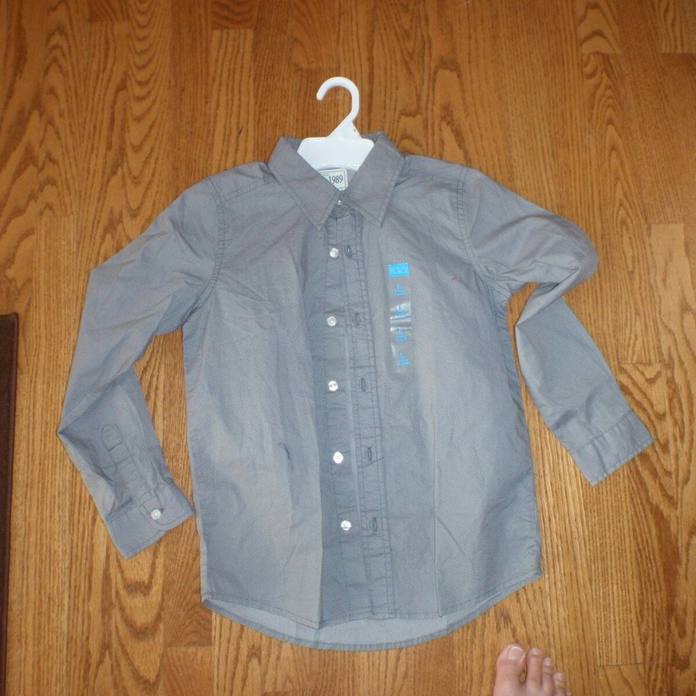 Childrens Place Boys Large Button Shirt Storm Gray